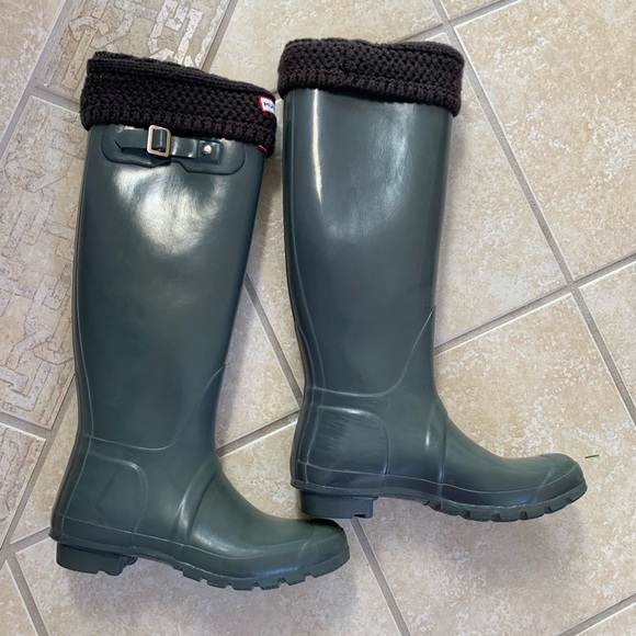 HUNTER  BOOTS & Socks WOMENS SIZE 7 - Picture 5 of 14
